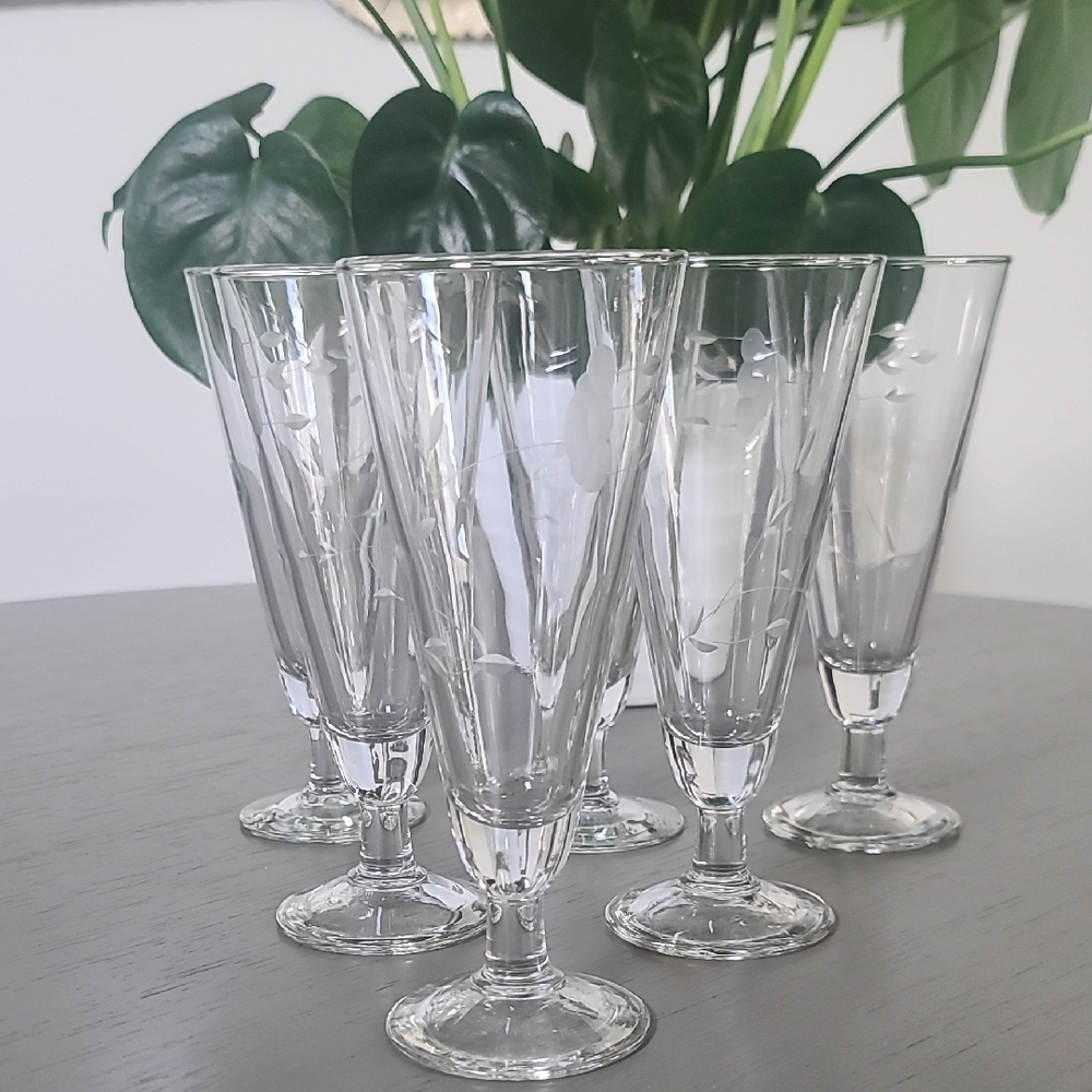 Princess House Heritage Pilsner Glass Set Of 6